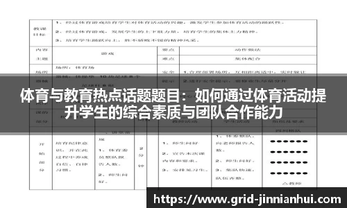 体育与教育热点话题题目：如何通过体育活动提升学生的综合素质与团队合作能力